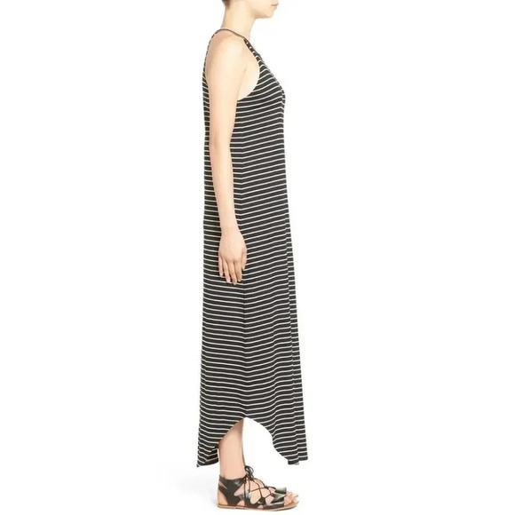 Revolve LNA Leigh Maxi Dress stripes Long Sleeveless Curved hem Scoop neck Small - Picture 12 of 15